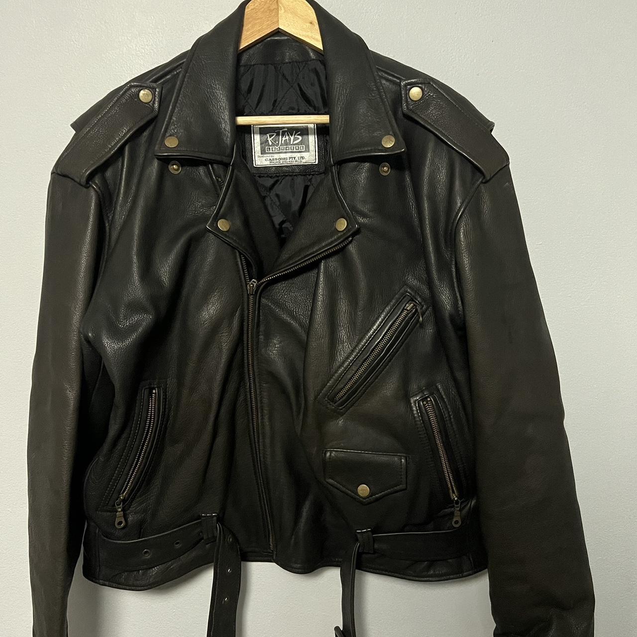 R.jays leather biker jacket Fits like a medium - Depop