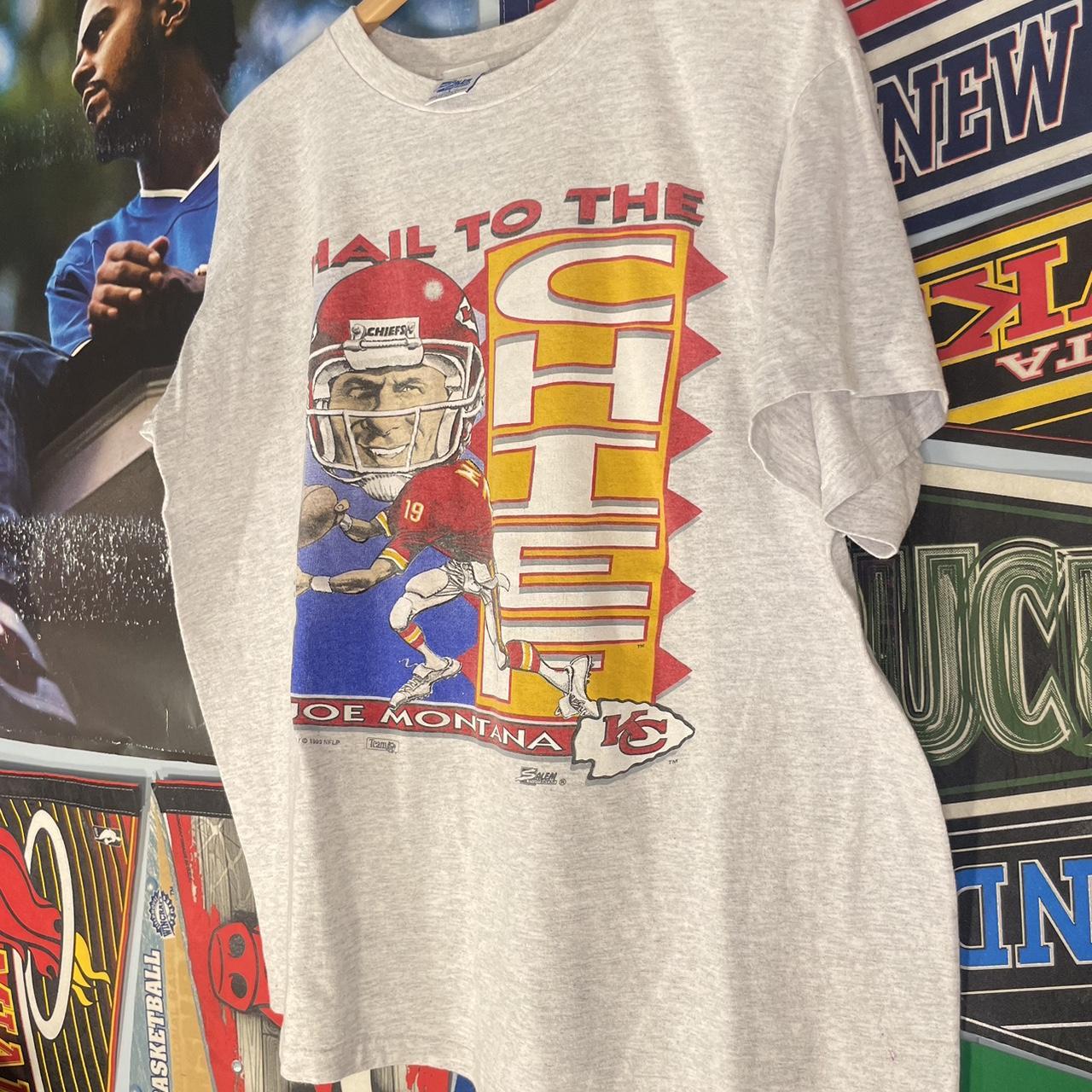 Vintage 1993 Joe Montana Kansas City Chiefs NFL single stitch T