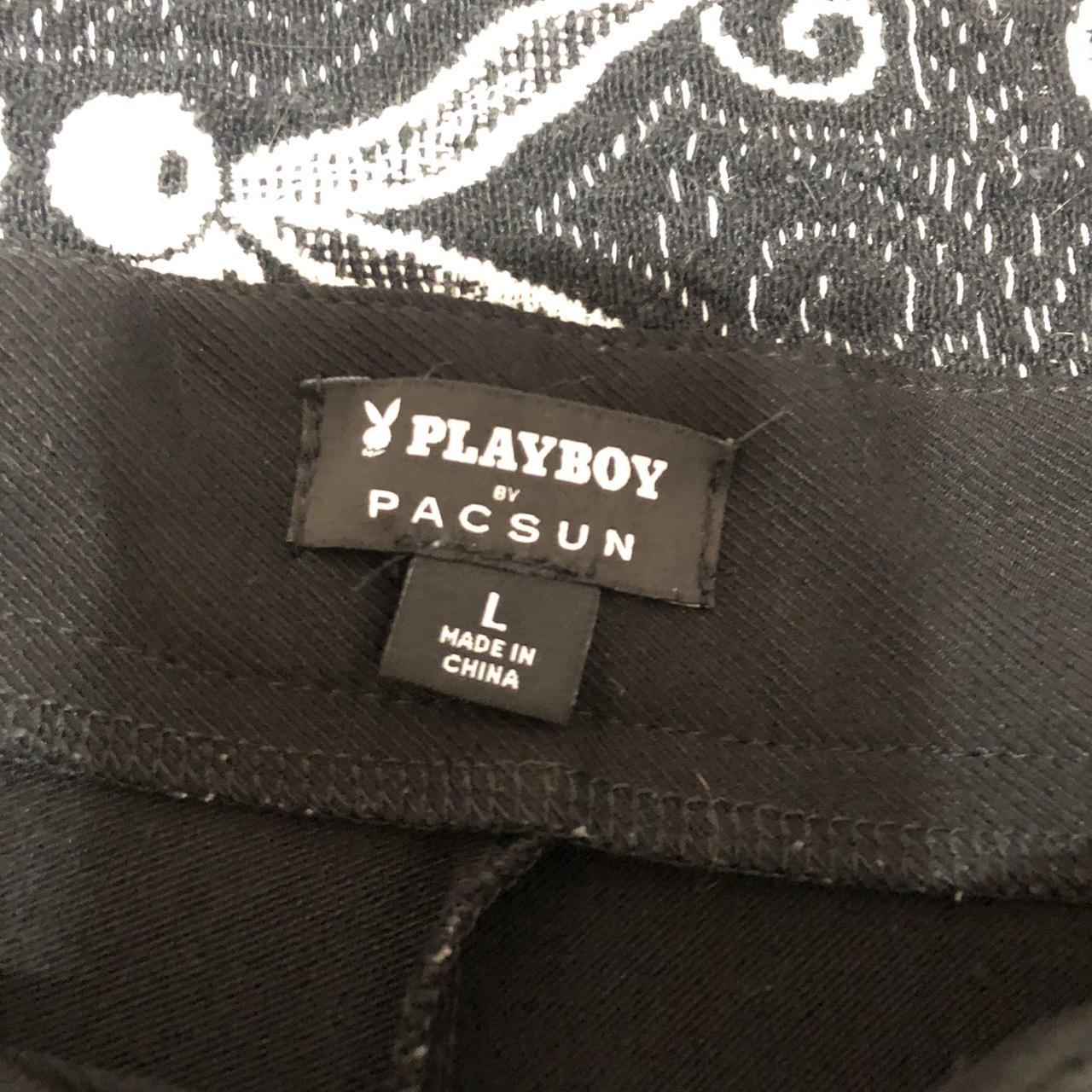 Playboy Women's Black and White Trousers Depop