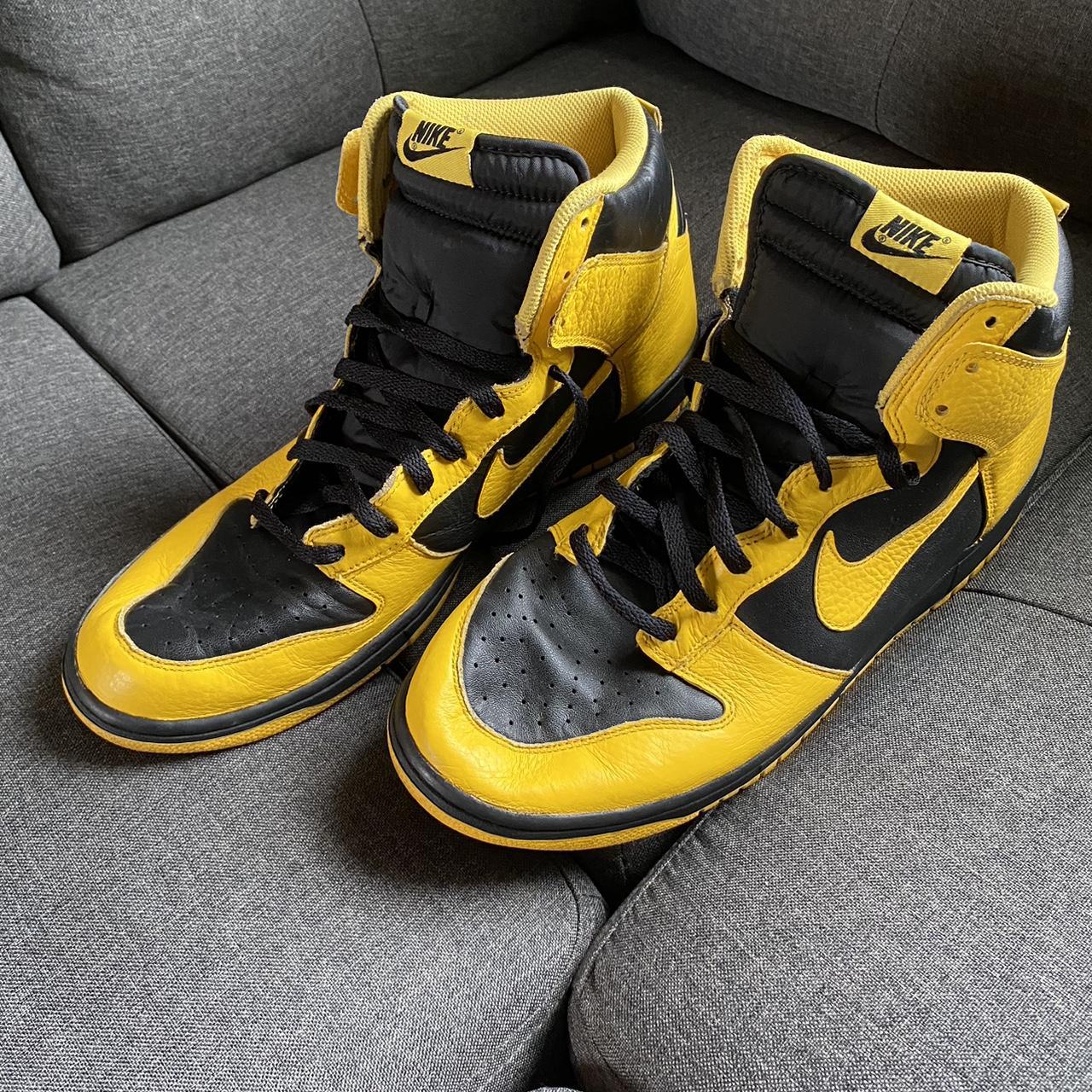 Nike Dunk High Black Varsity Maize (2012) Sz... - Depop