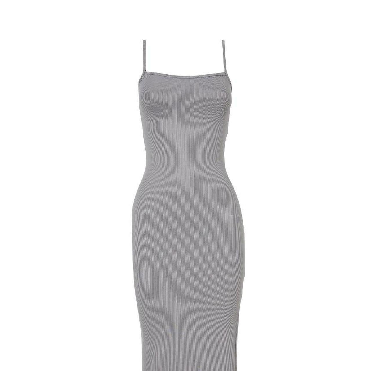 Women's Grey and Silver Dress Depop
