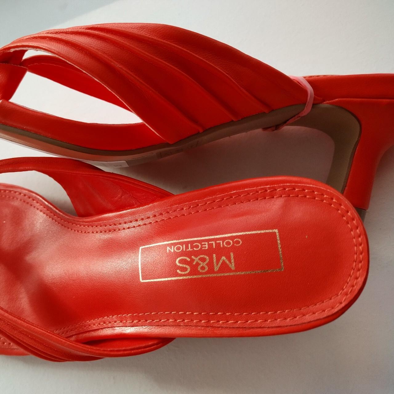 M&S Women's Kitten Heel Sandals in Orange UK 4 RRP... Depop