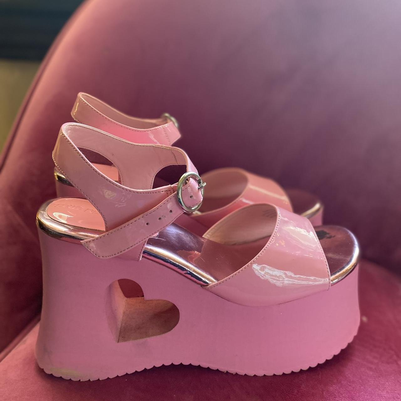 Dolls Kill x Bratz Heart Cut Out Platform Sandals - Pink
