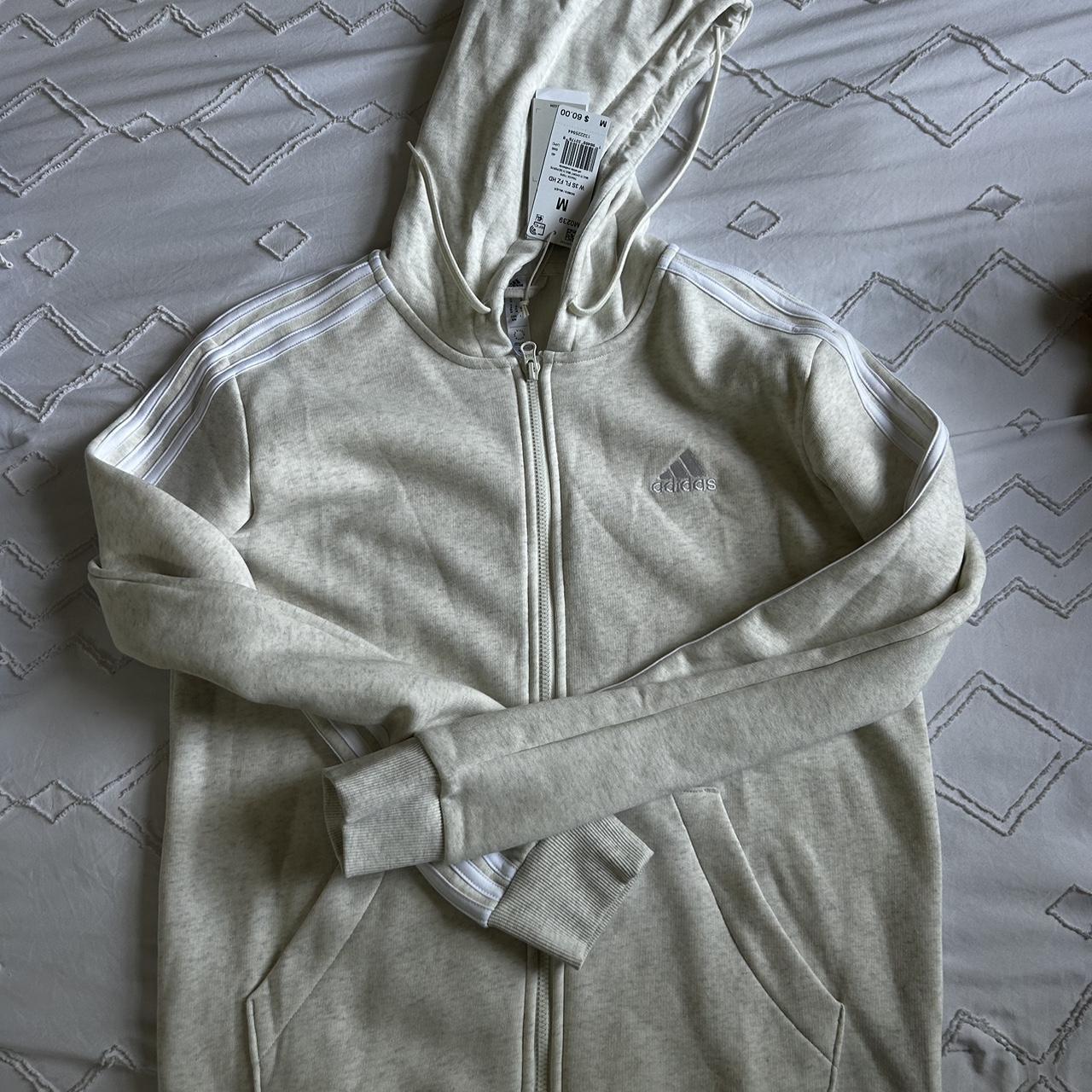 NWT brand new tan adidas zip up hoodie Size M So. Depop