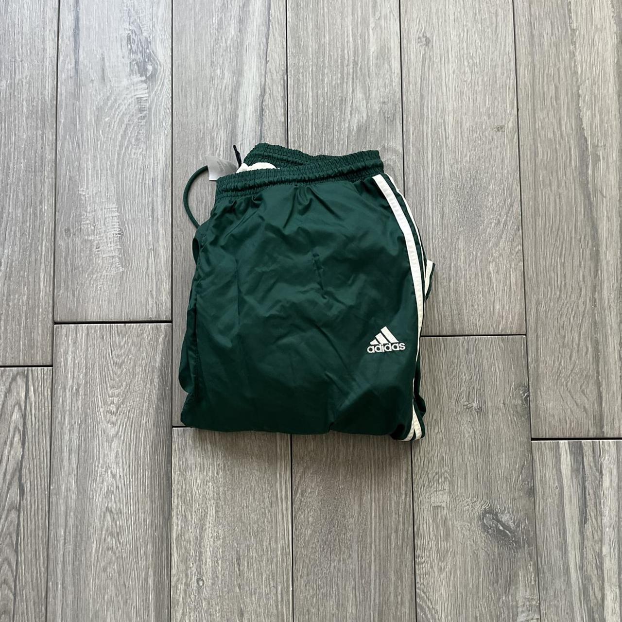 Adidas Men's Green and White Joggers-tracksuits | Depop