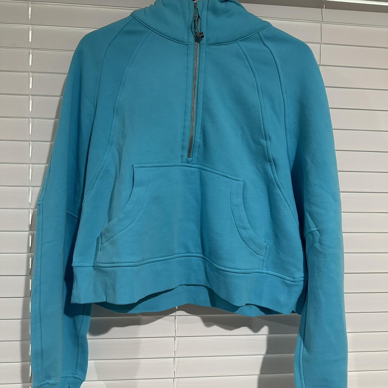 Lululemon Electric Turquoise Oversized Half Zip... - Depop