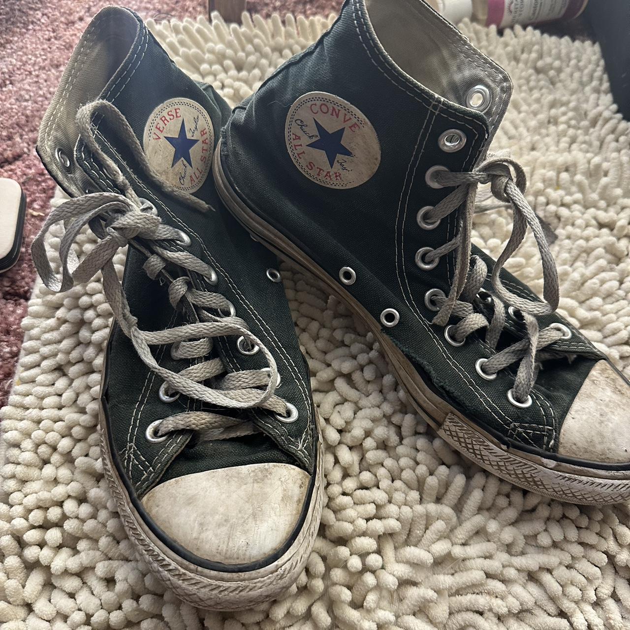 worn in black converse! Pretty worn in but perfect... - Depop