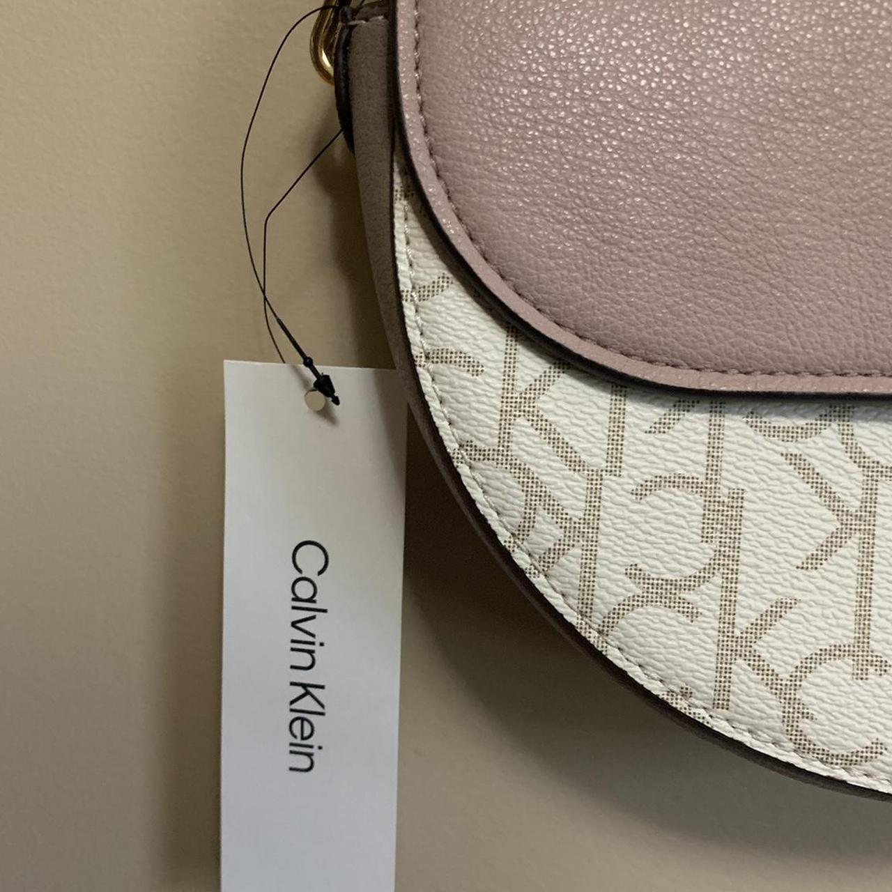 NEW Calvin Klein Pebbled Leather Ivory White Satchel Handbag Purse Bag |  eBay