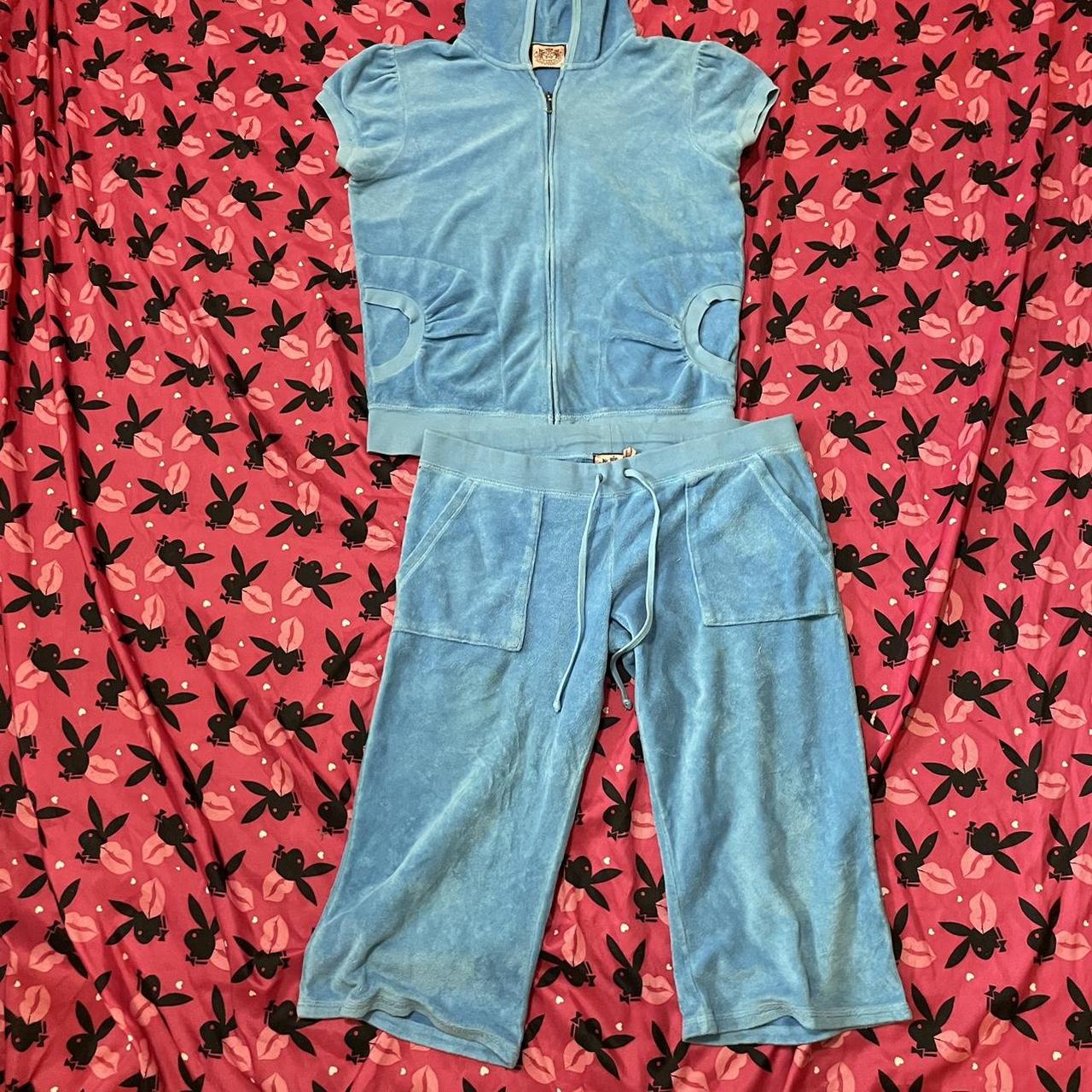 Juicy Couture Women's Blue and Pink Jumpsuit | Depop