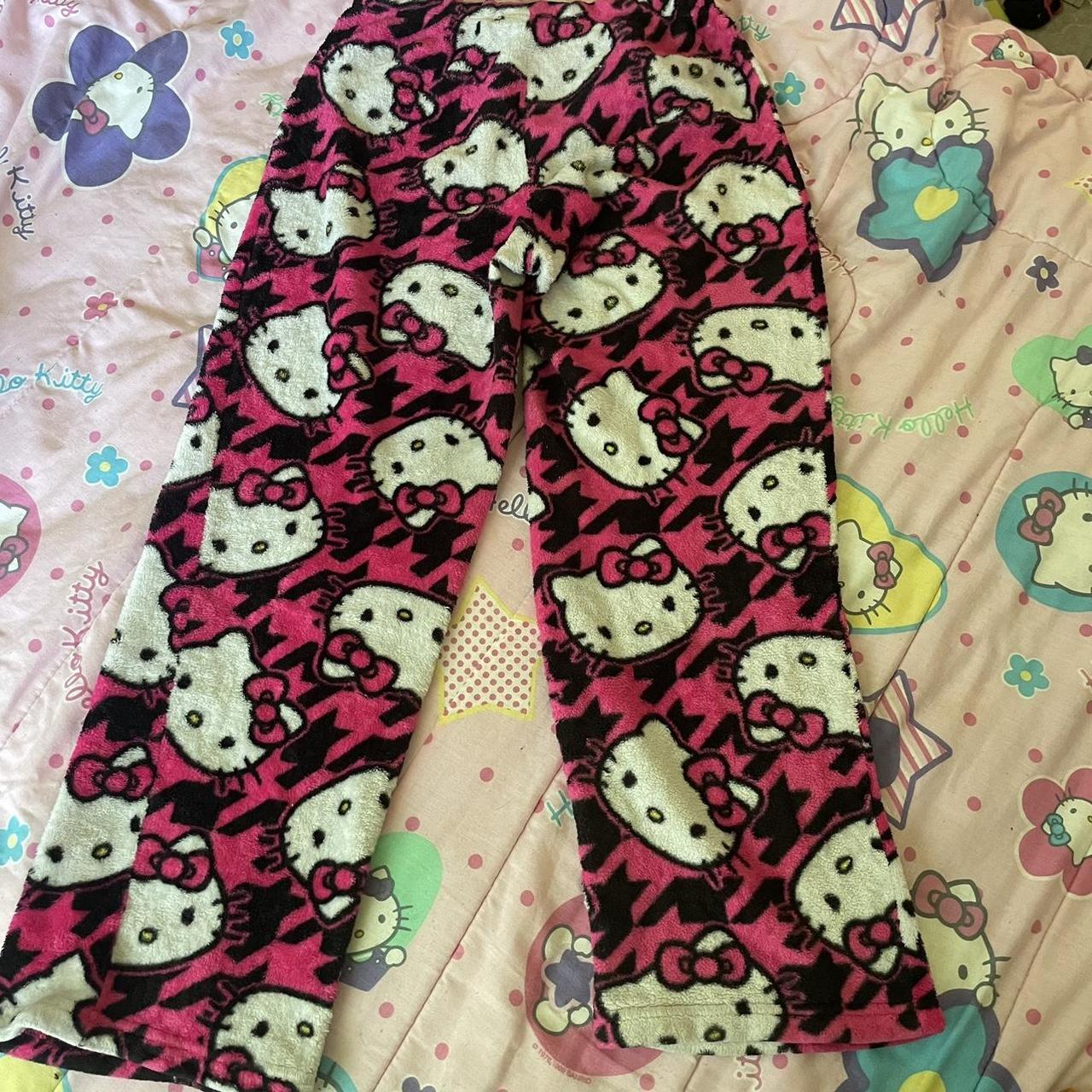 hello kitty fluffy pajama pants great condition... - Depop