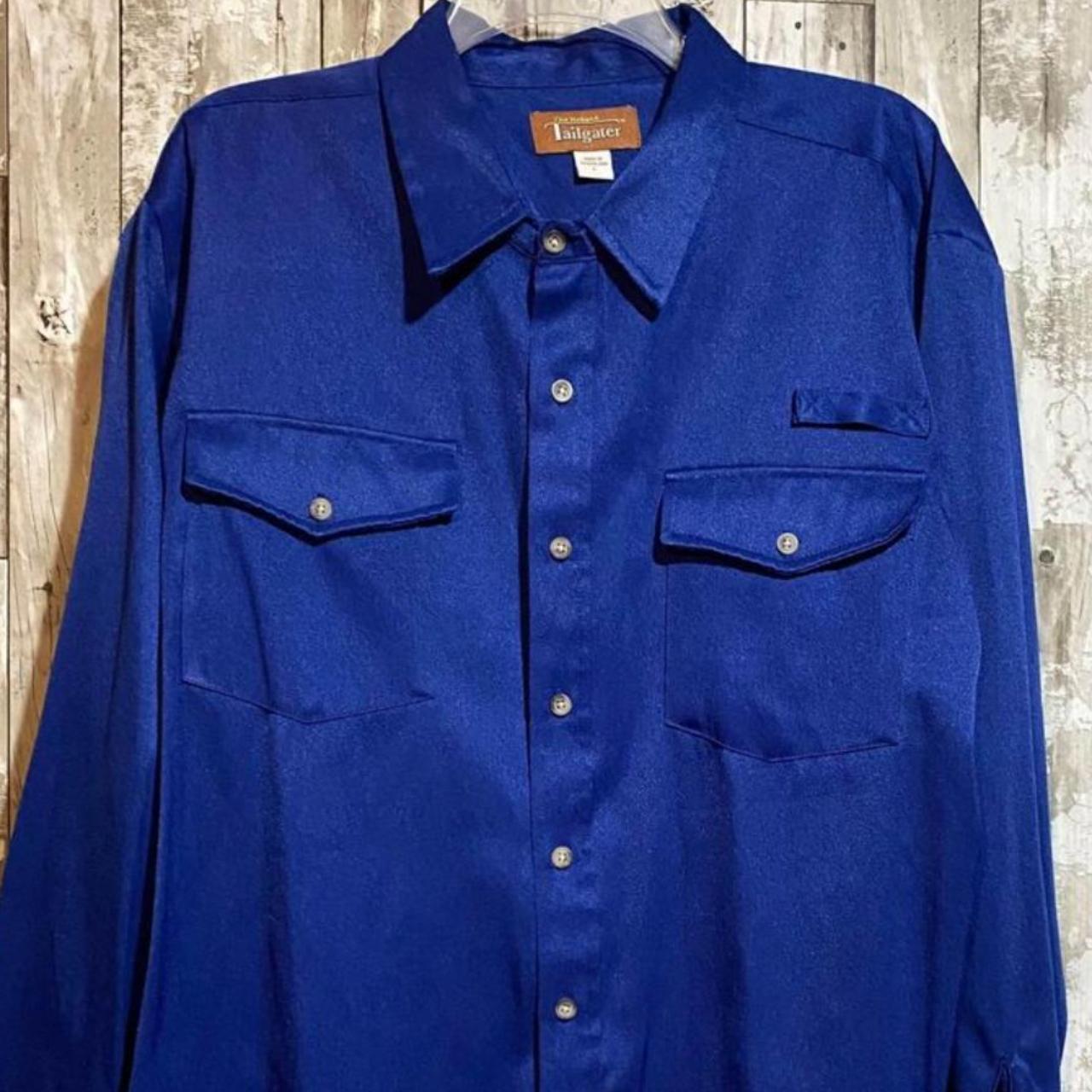 Vintage Haband Tailgater shirt royal blue... - Depop