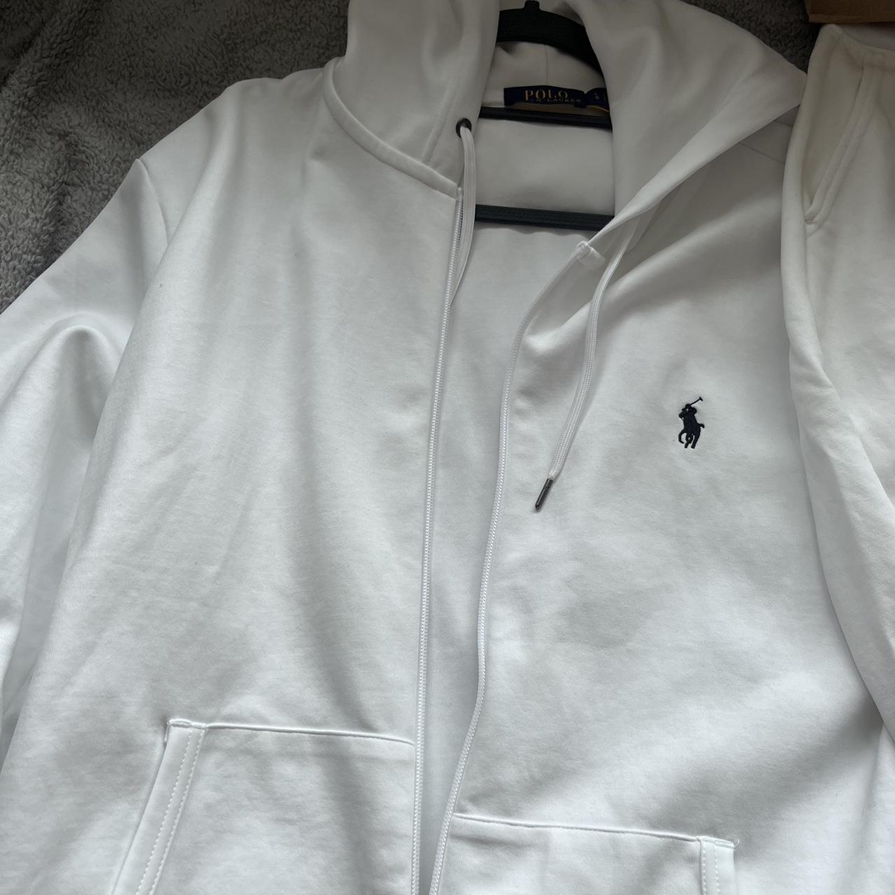 White Ralph Lauren zip up hoodie Size Depop