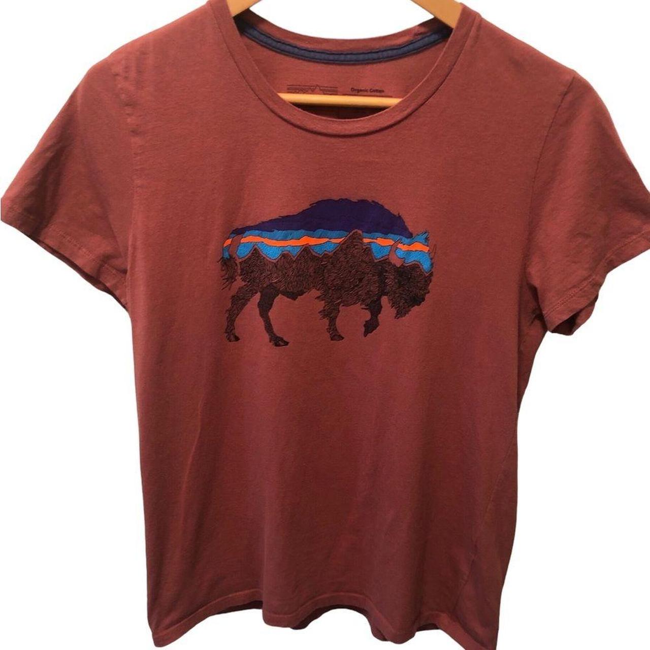 Patagonia Fitz Roy Bison Tee Sz M Rust Short Sleeve