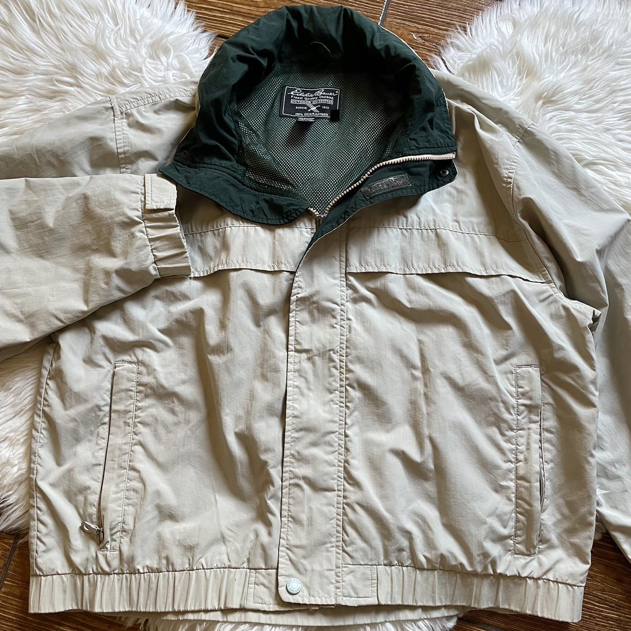 Eddie Bauer Men's Khaki and Green Jacket Depop