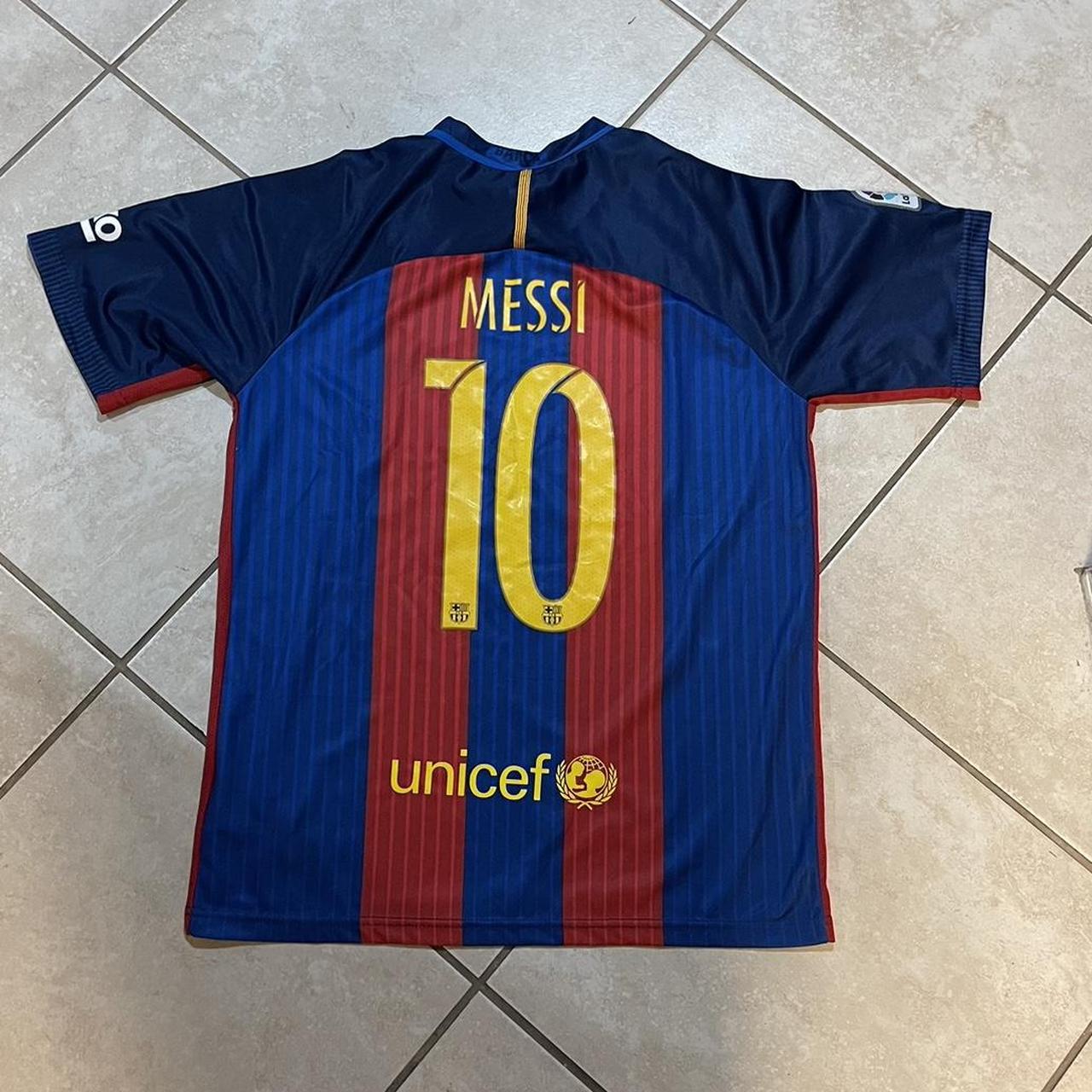 fc barcelona jersey of messi -Excellent... - Depop
