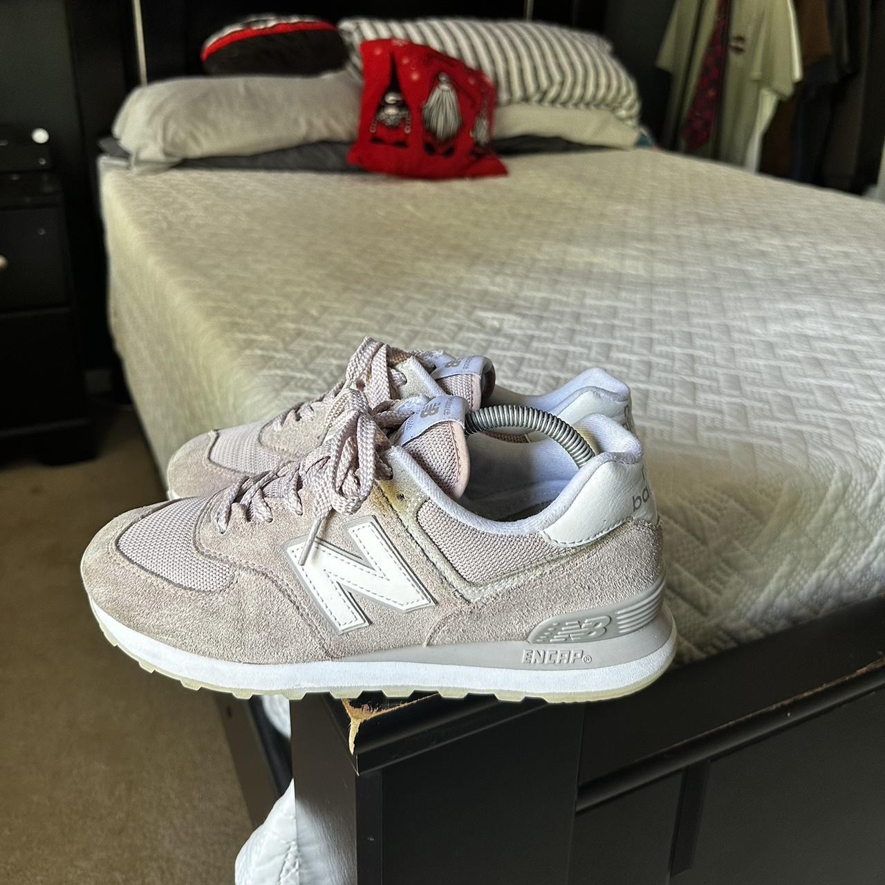New Balance Women's Pink and White Trainers
