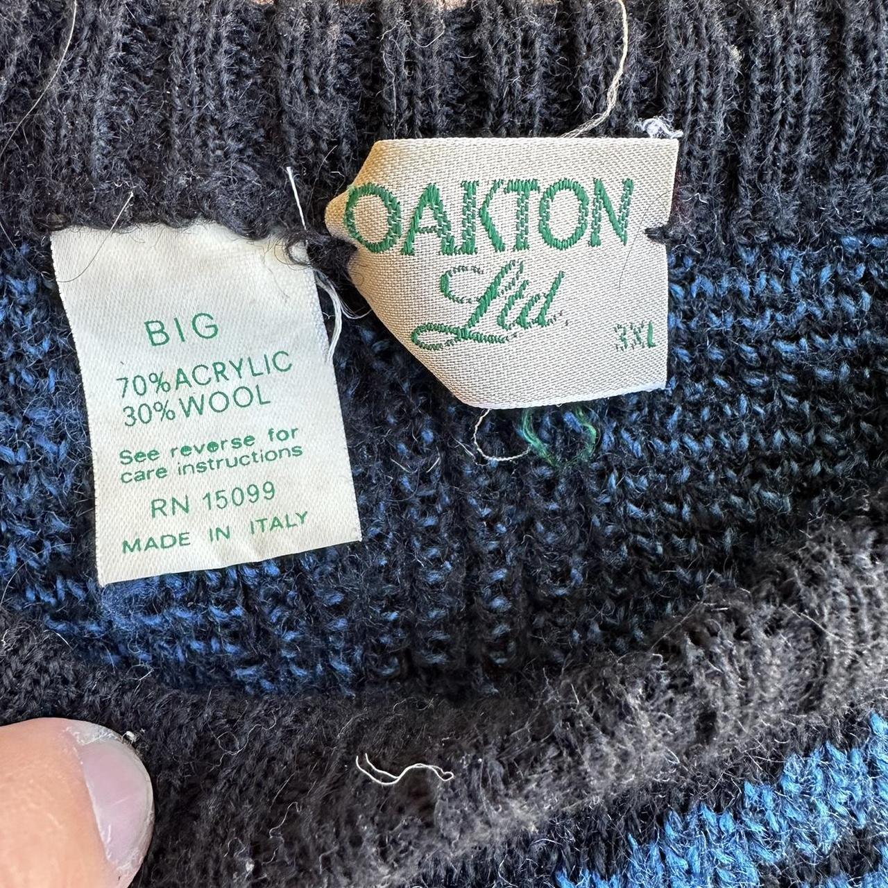 Vintage 80s/90s Oakton LTD Knit Sweater Size XXL... - Depop