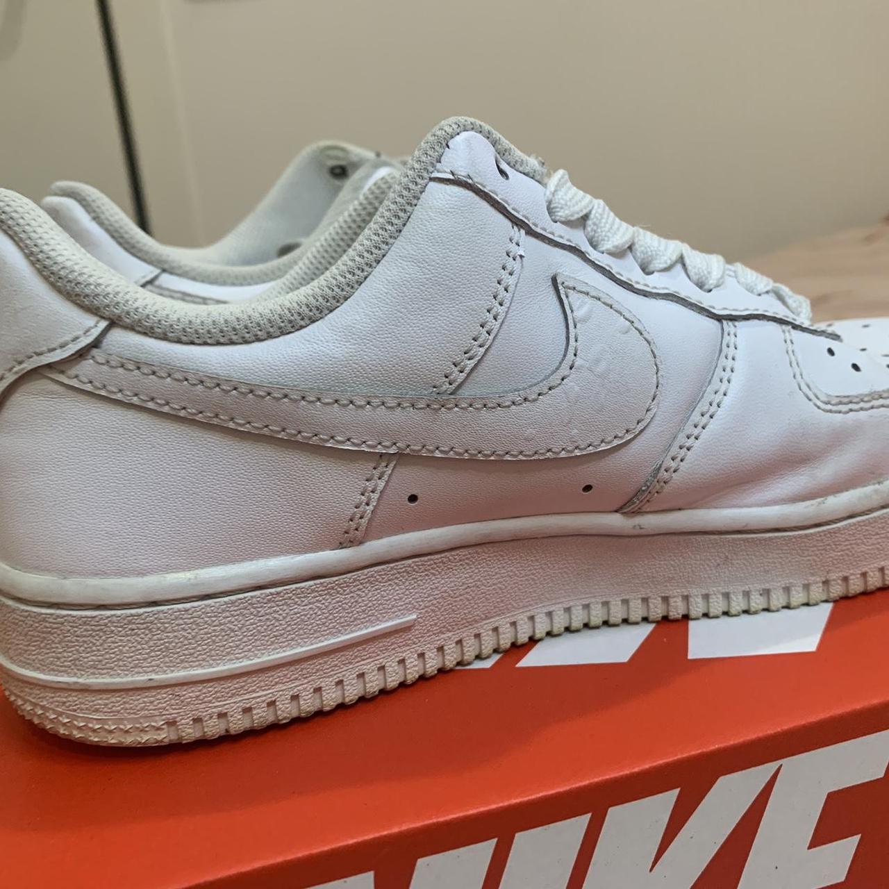 white nike airforce, size uk 4.5 - Depop