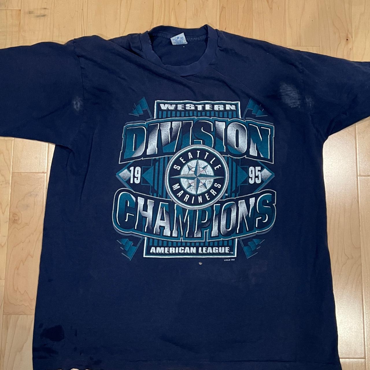 Vintage 1995 Seattle Mariners Division Champs... - Depop