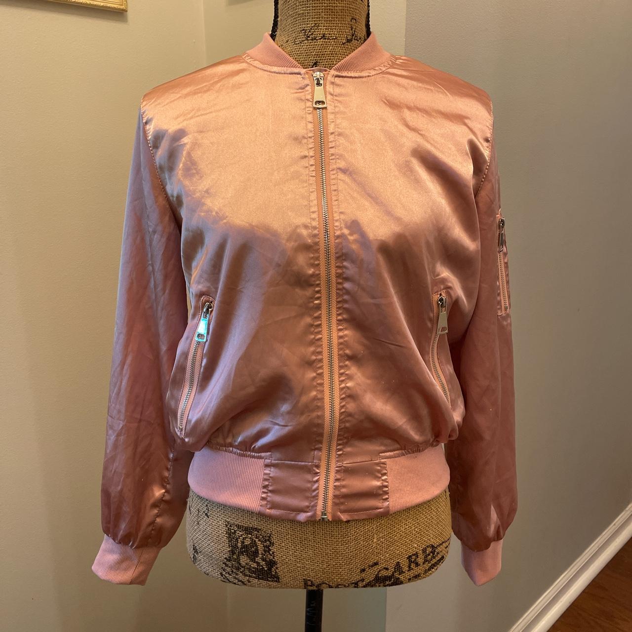 Rose gold bomber jacket plus clearance size