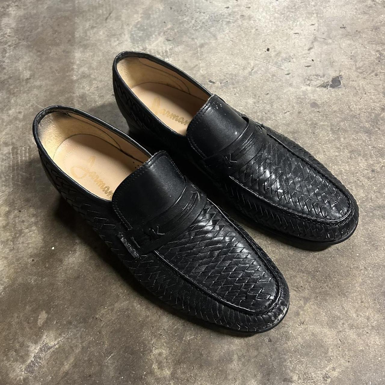 VINTAGE JARMAN WOVEN LEATHER LOAFERS SIZE... - Depop