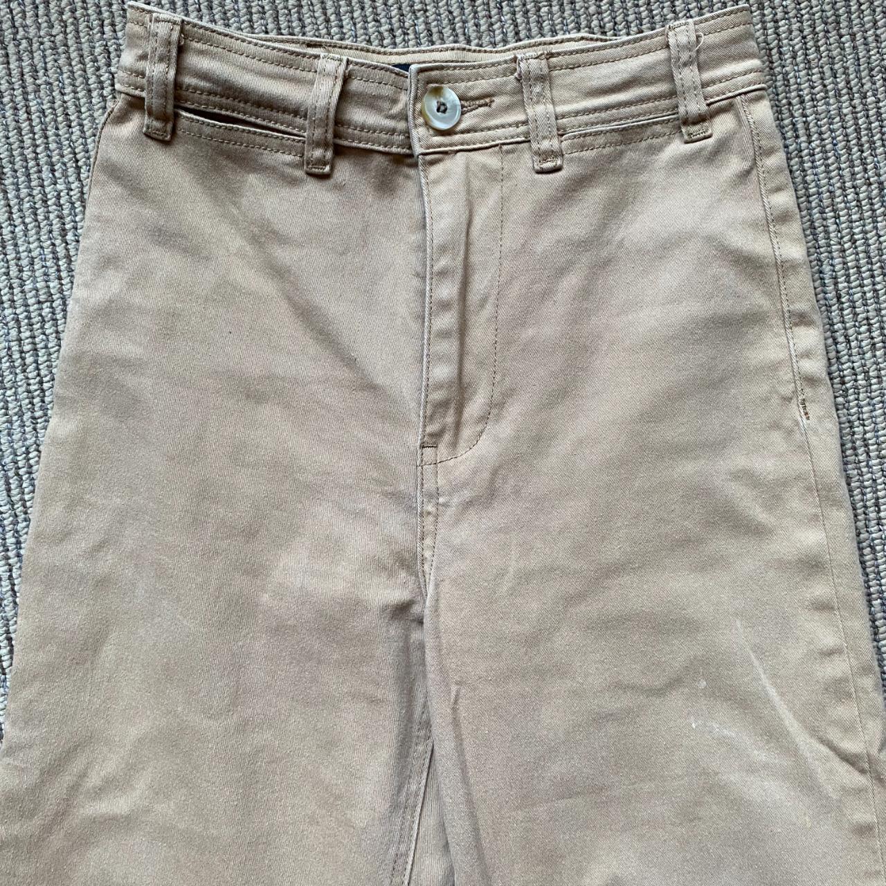 Brown/Tan/Bone glassons straight leg/wide leg pants... - Depop