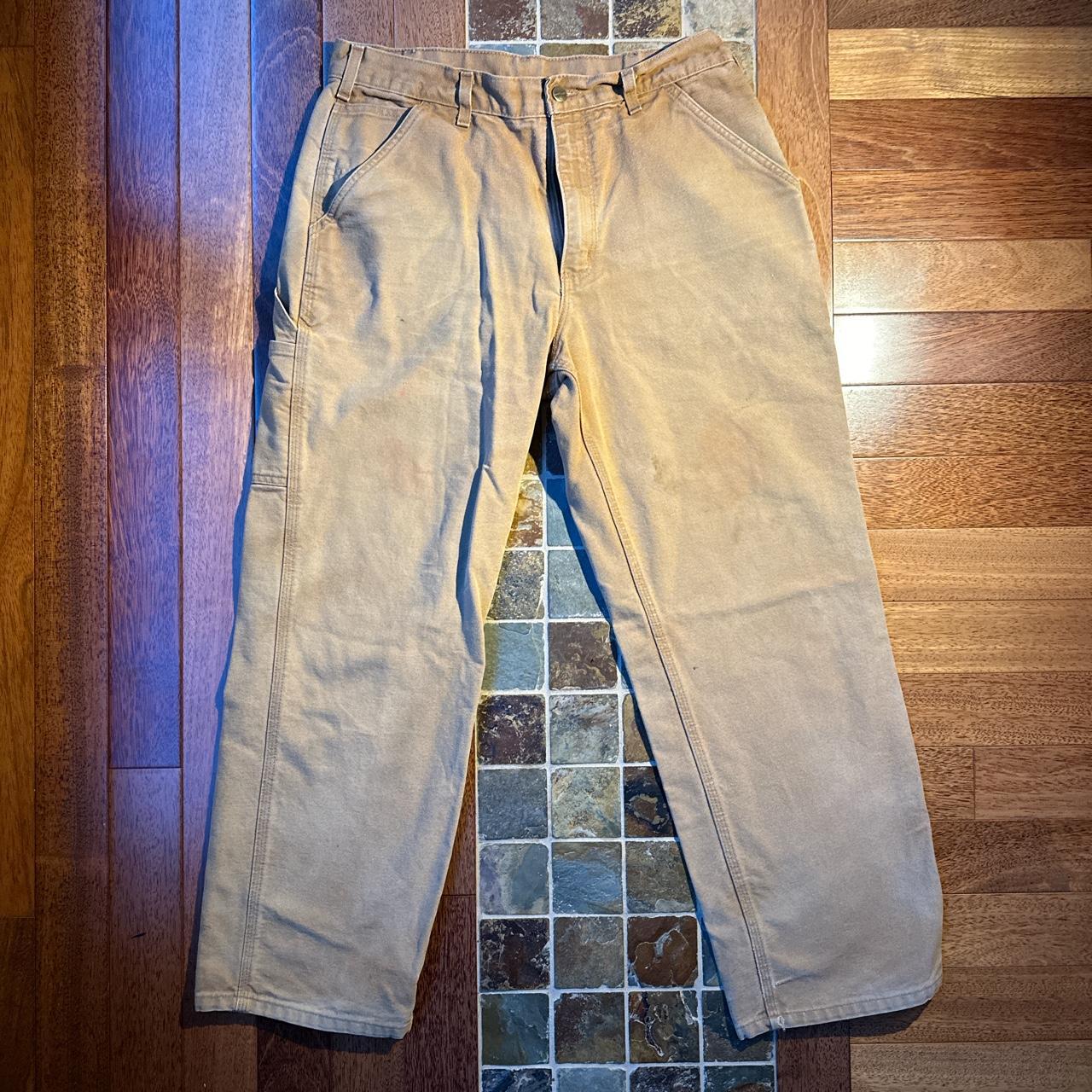 Carhartt Tan Carpenter Jeans. Size 34 x 30 SUPER... - Depop