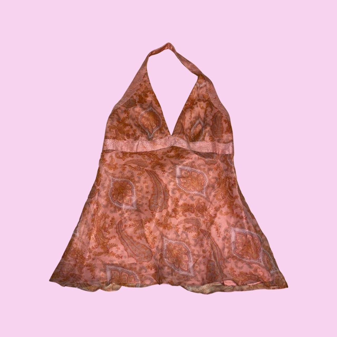 Laundry by Shelli Segal Women's Pink and Orange Blouse Depop