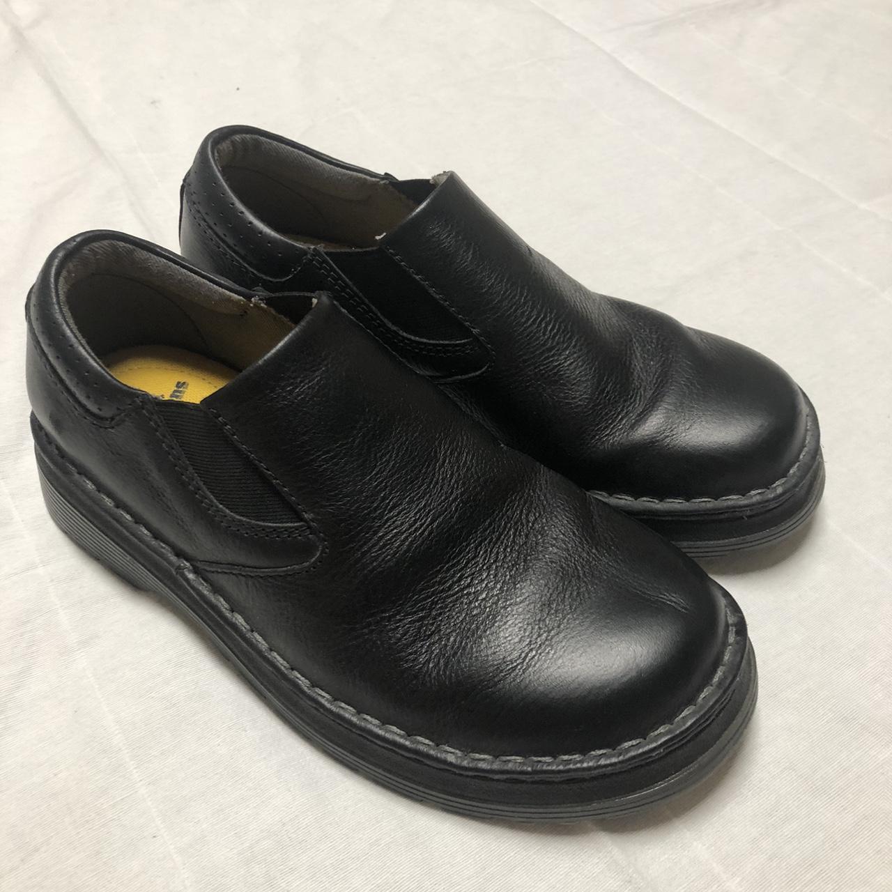 black slip on dr martens dress shoes size m/7 w/8 - Depop