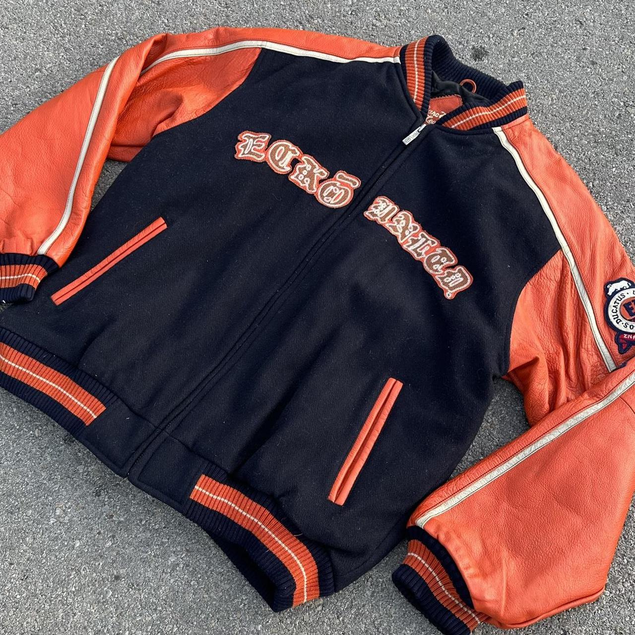 y2k ecko unltd varsity jacket🍊🫐 size xxl/good... Depop