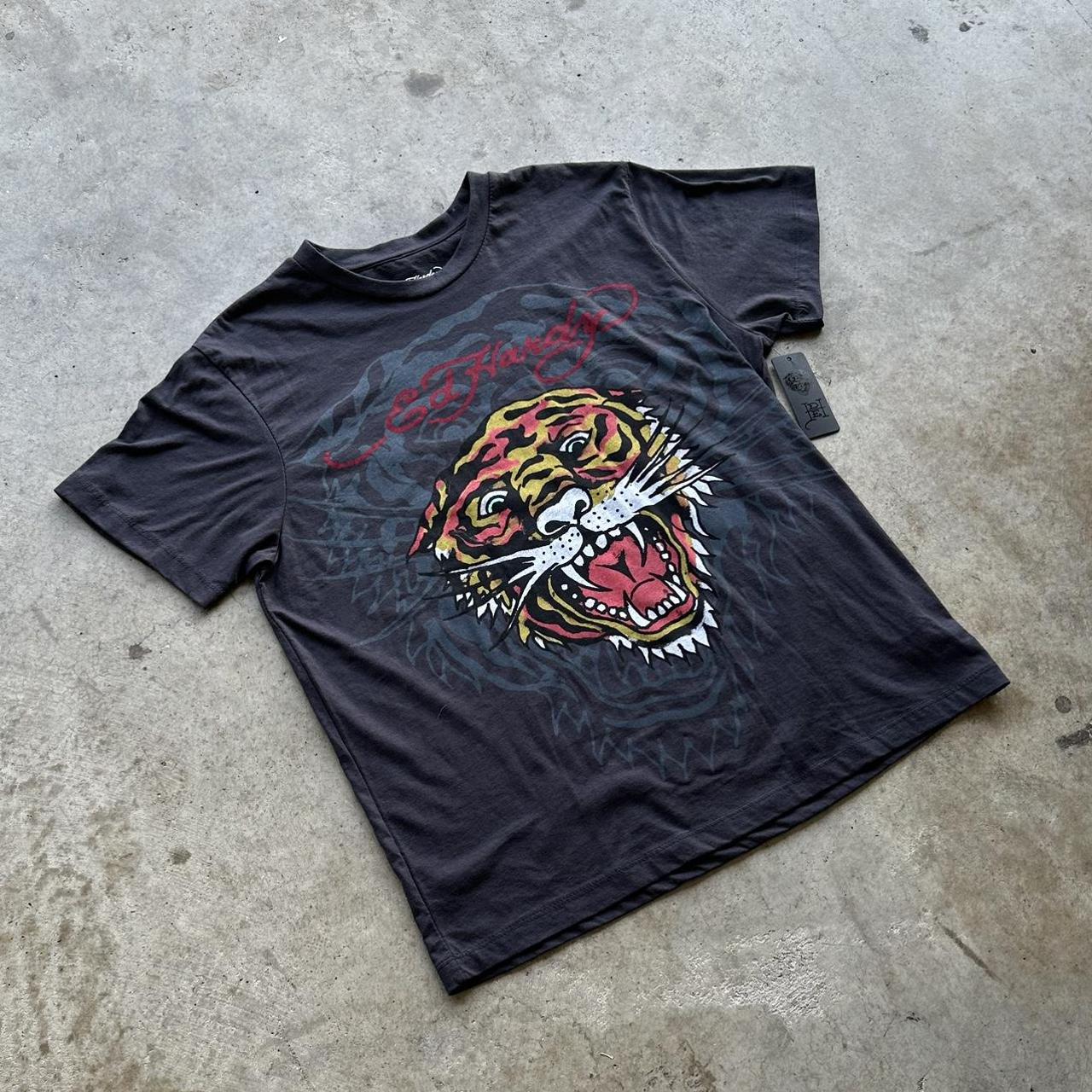 tiger ed hardy tee 🐅🐅🐅 size large/great condition... - Depop