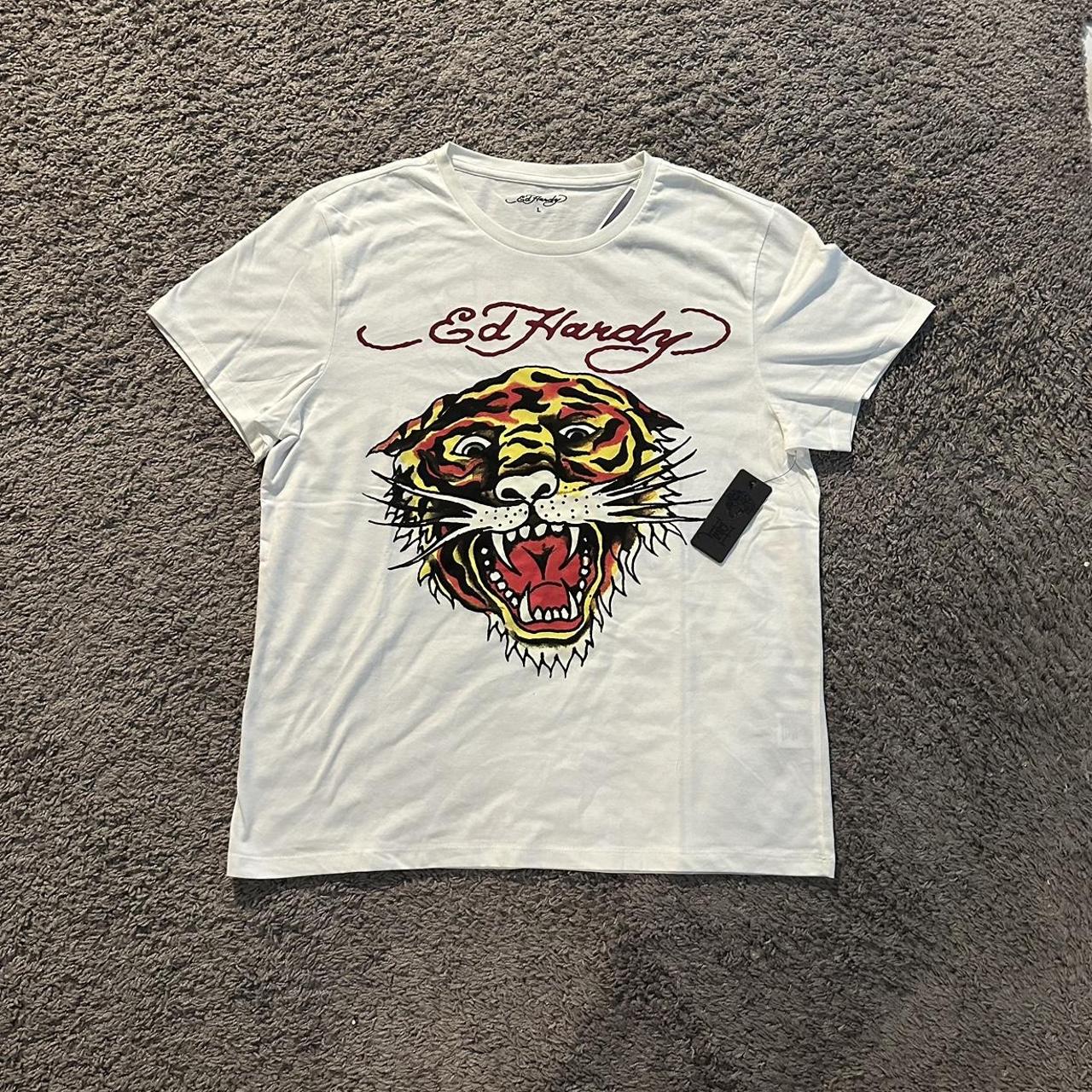 red violet ed hardy tiger tee🔥🔥🔥 sizes available:... - Depop