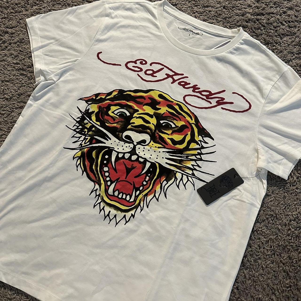 red violet ed hardy tiger tee🔥🔥🔥 sizes available:... - Depop