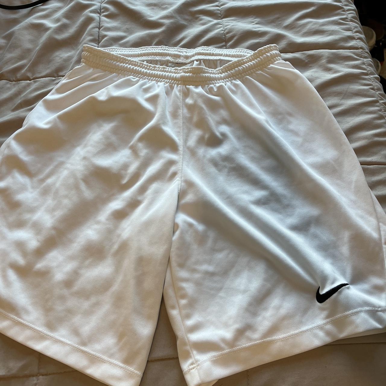 White Nike Dri-Fit Shorts Size Small - No... - Depop