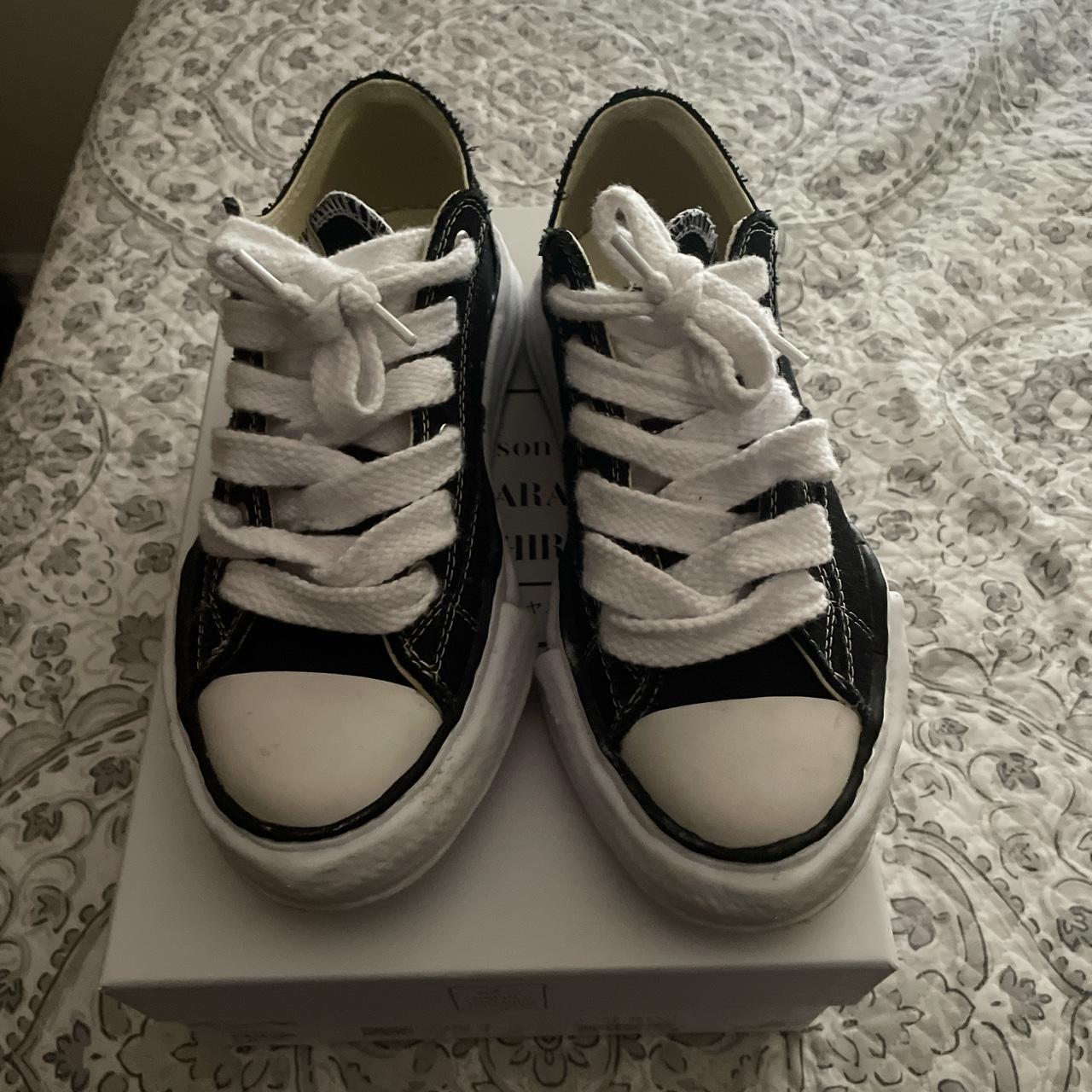 Maison Mihara Yasuhiro Men's Black and White Trainers | Depop