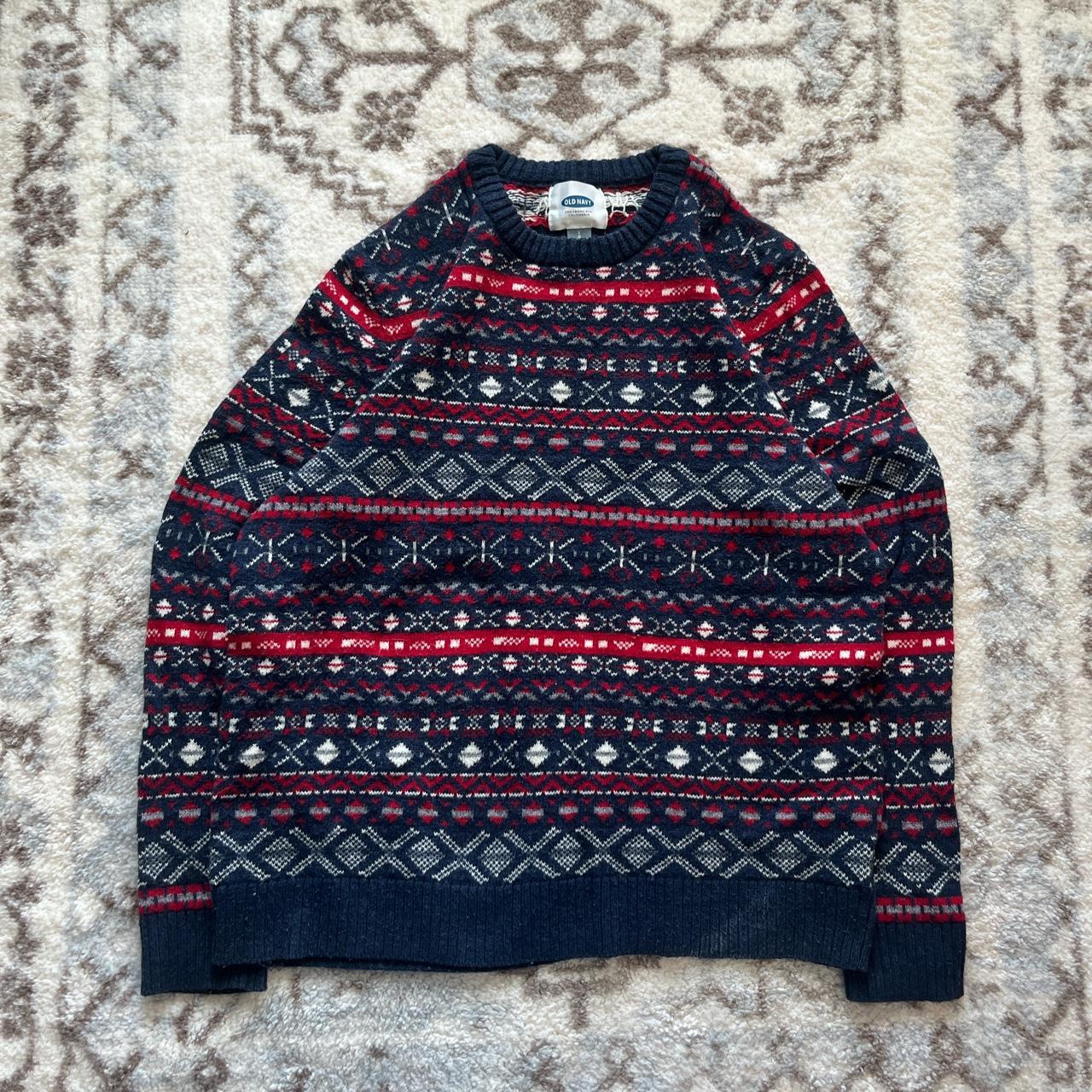 Old navy knit pattern sweater sized men’s large... - Depop