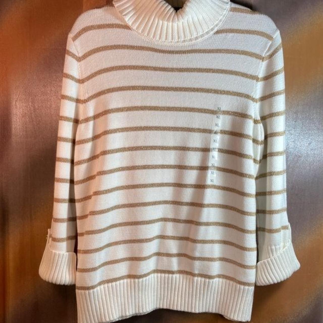 XL Jones New York turtleneck sweater. White with... - Depop