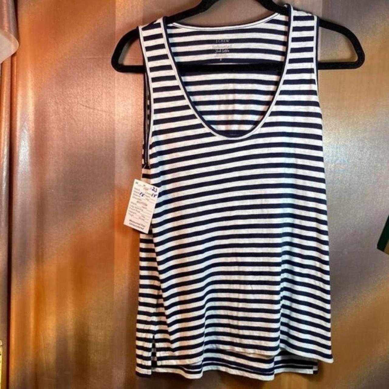 J. Crew Featherweight Striped Slub Tank Top. Depop