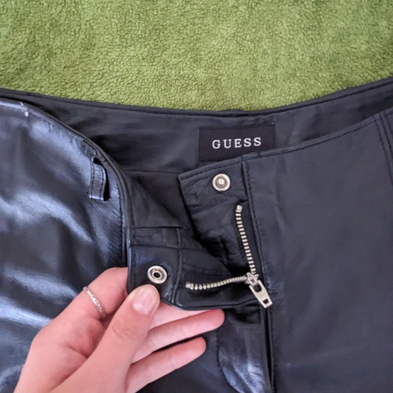 GUESS LEATHER PANTS 28 waist - Depop