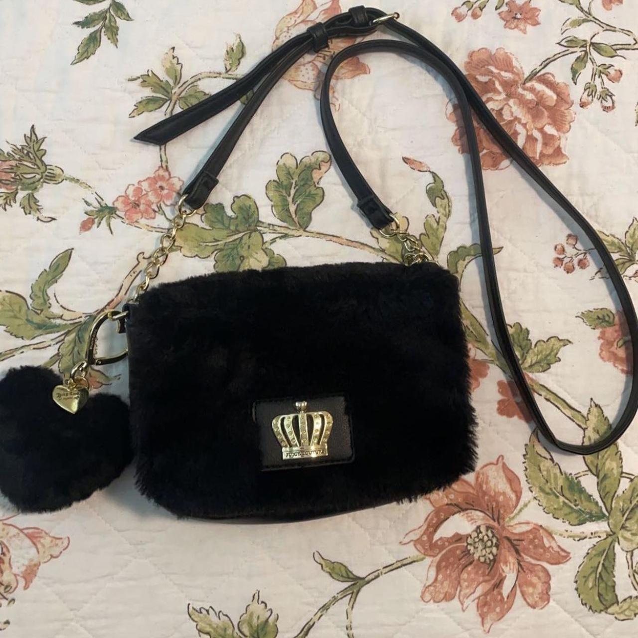 Juicy couture fuzzy purse, 3 diffrent pockets, comes... - Depop
