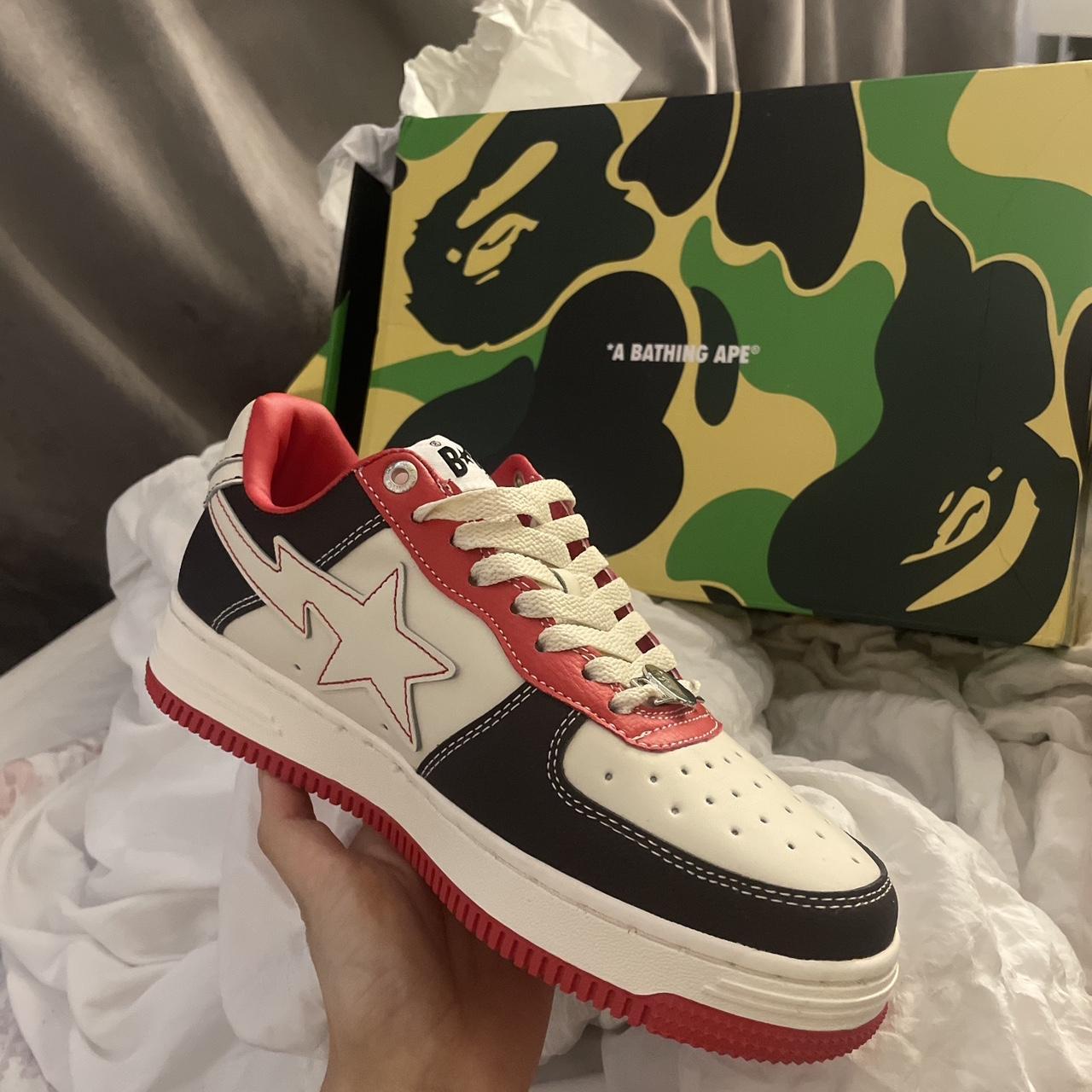 Bape black and red Ape Sta trainers bapestar