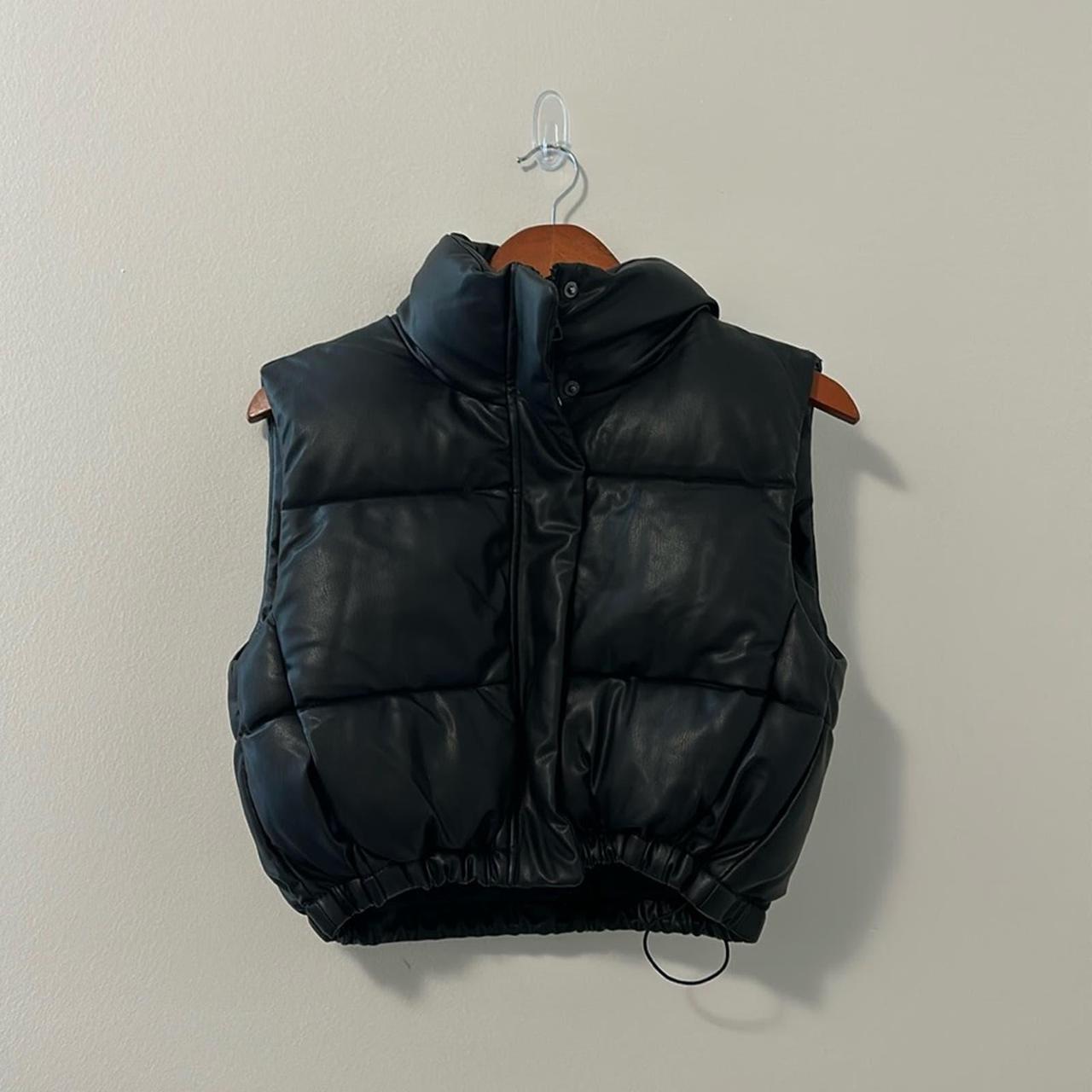 Zara Faux Leather Puffer Vest Zara Gilet Leather Puffer Gilet Zara