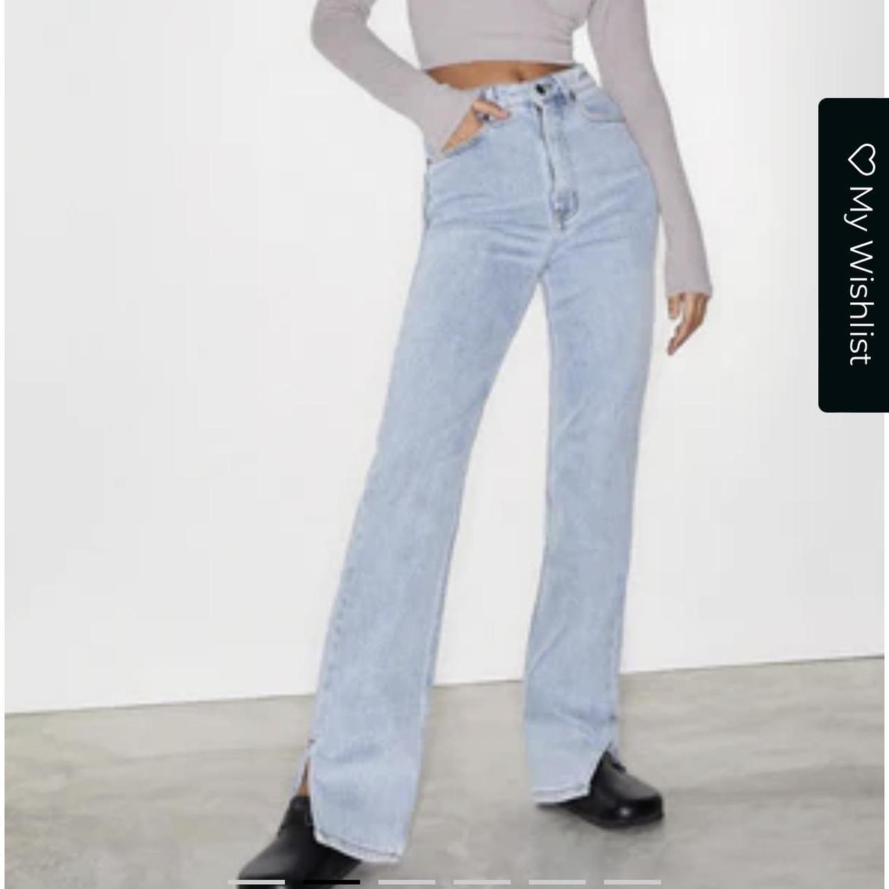 Straight Leg Jeans in Light Wash Blue