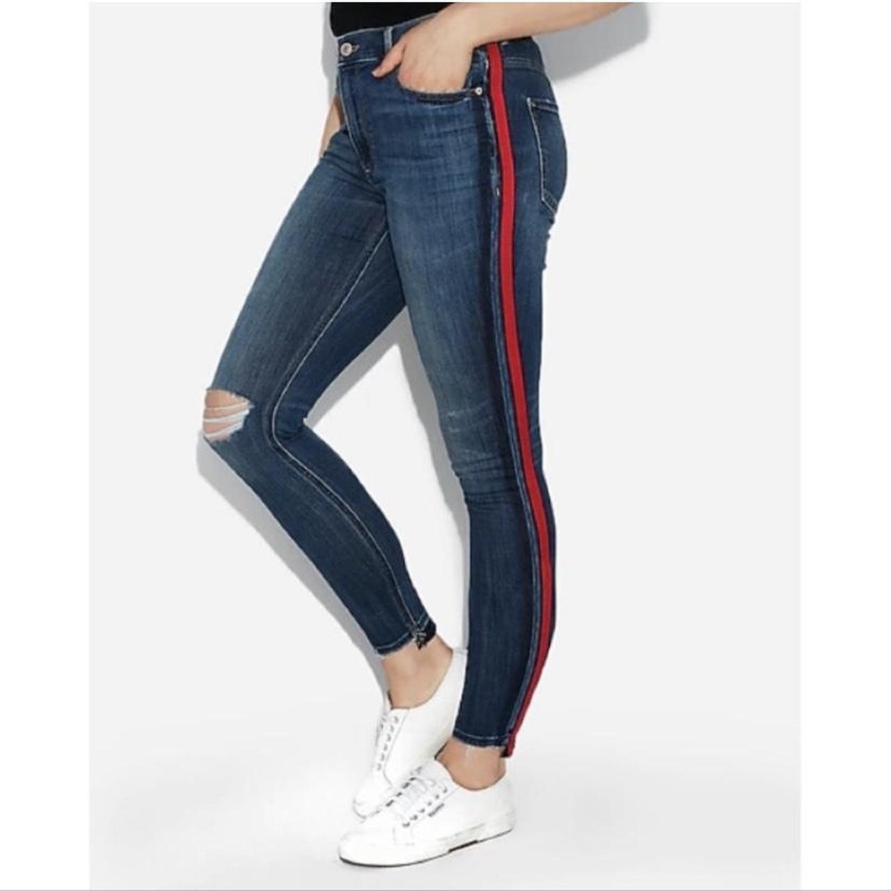 Express jeans sale red stripe