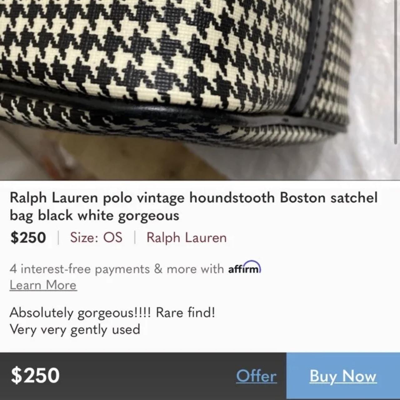 Vintage Ralph Lauren Houndstooth Shoulder - Depop