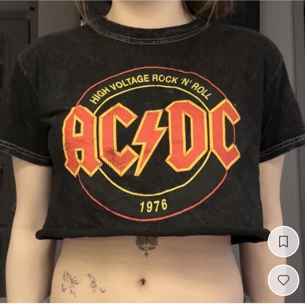 ACDC black crop - Depop
