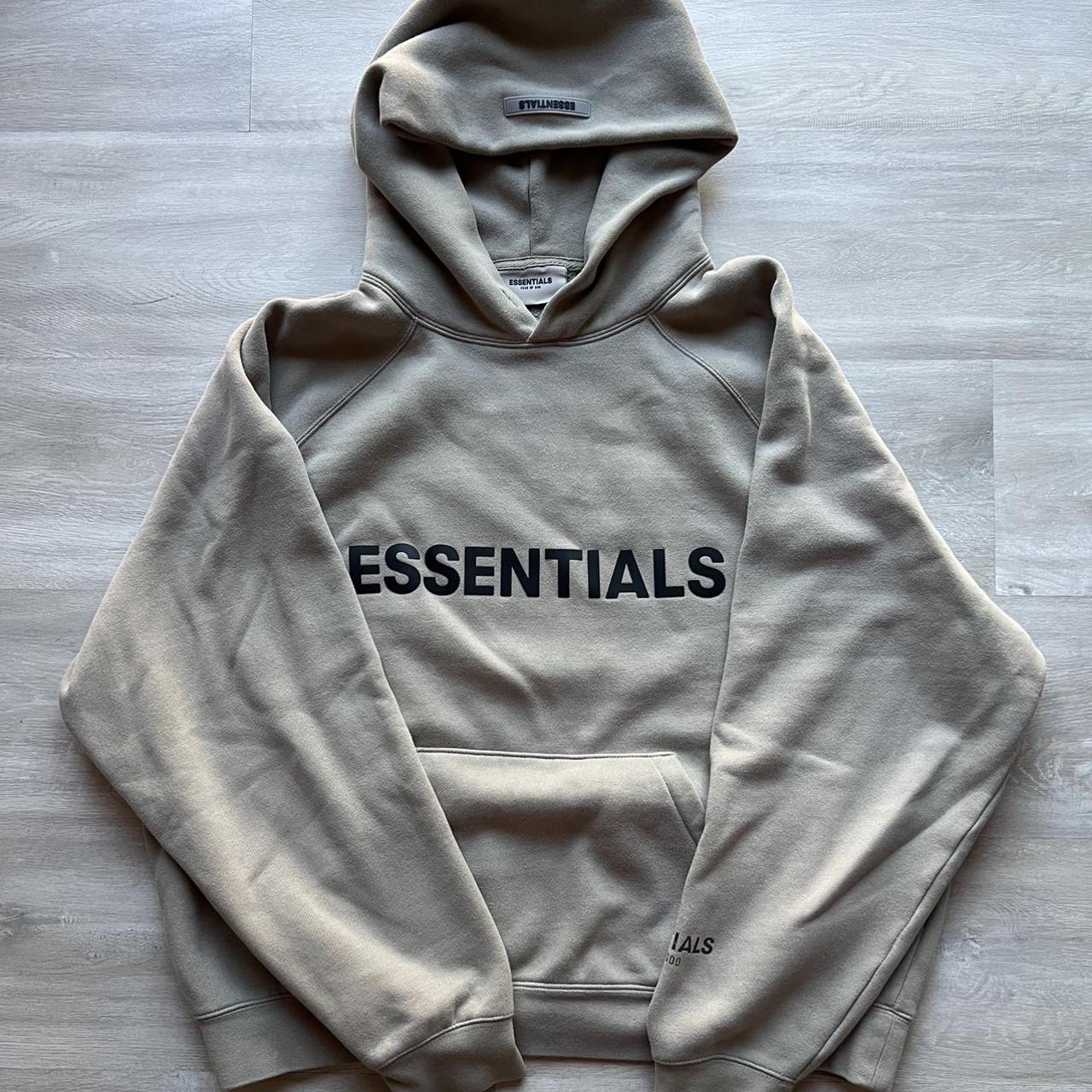 Essentials Men's Cream Hoodie | Depop