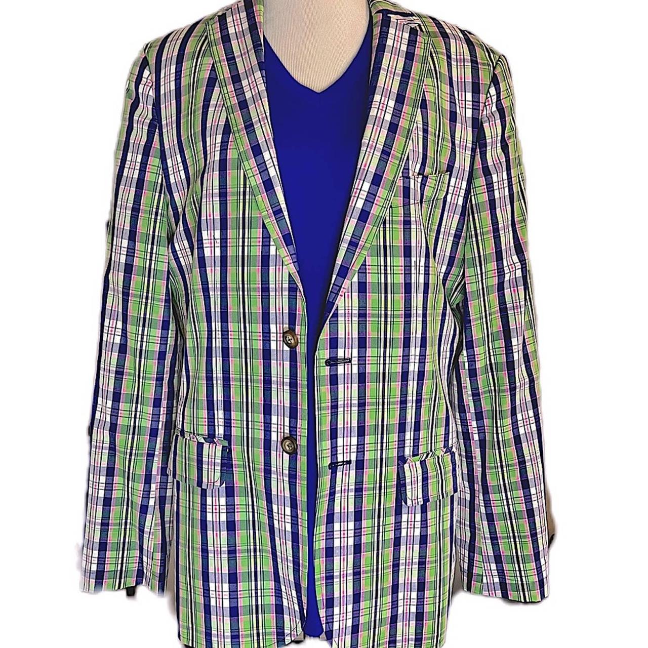 Izod 2025 gingham blazer