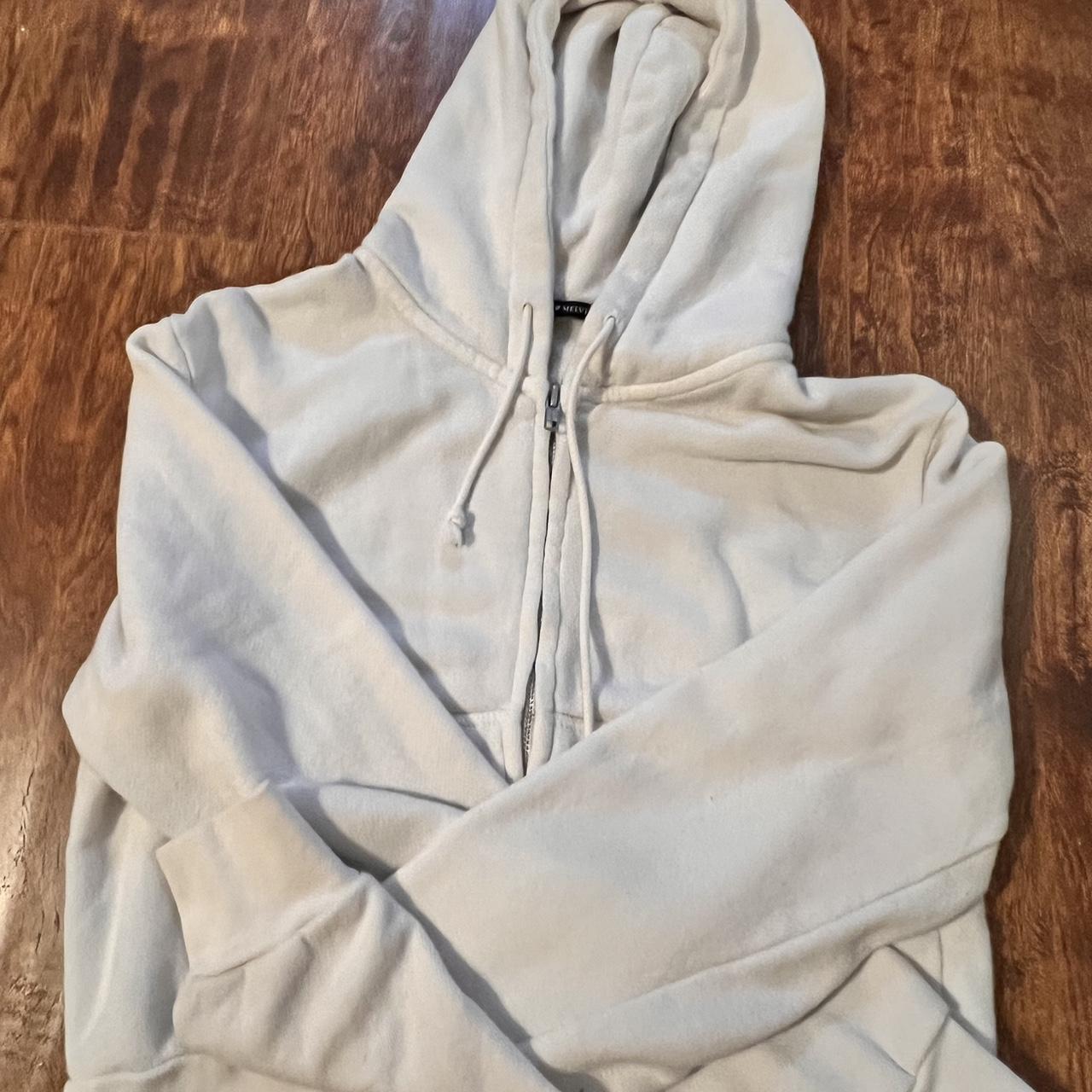 Brandy Melville white, cropped zipup hoodie. One... Depop