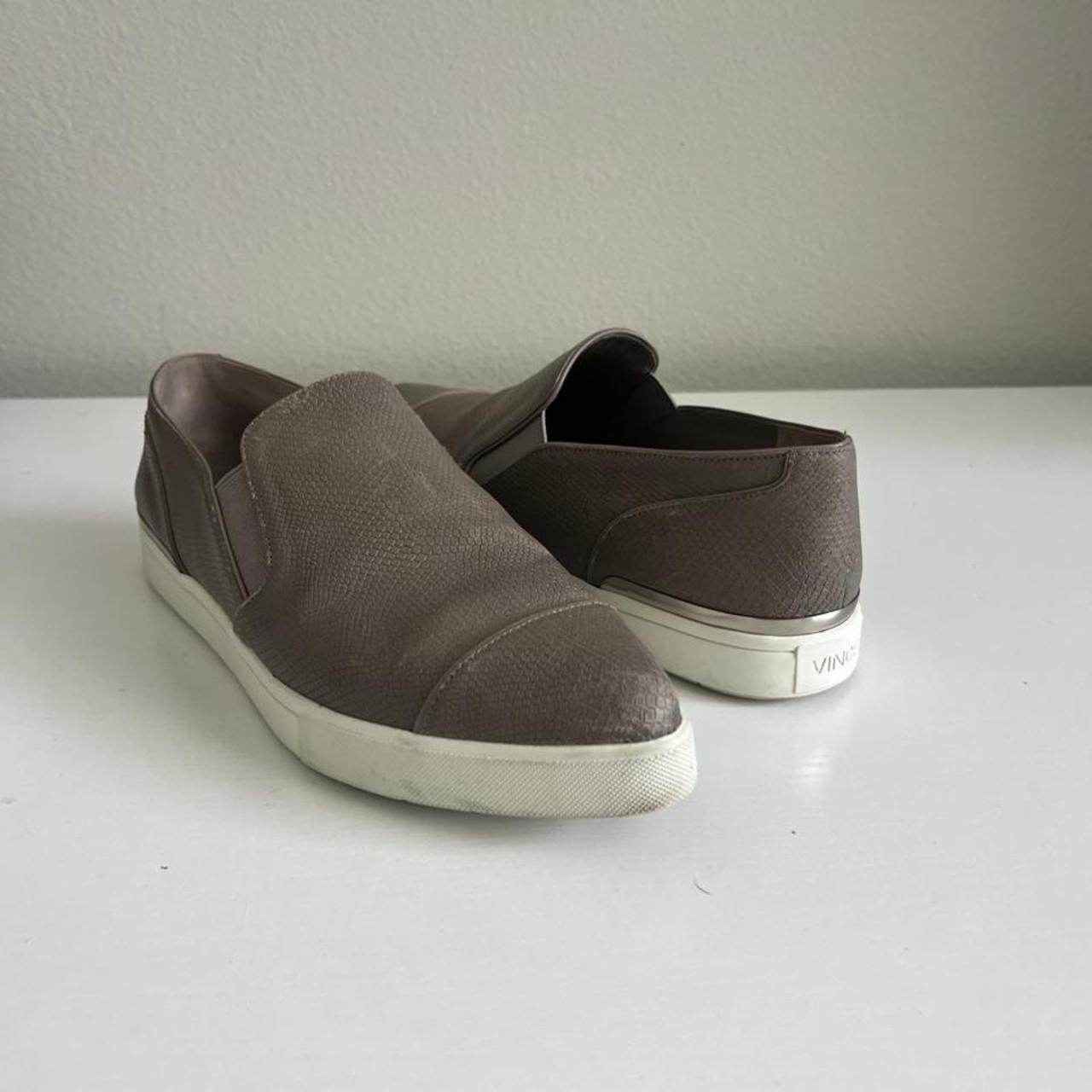 Vince Pointed Pebbled Leather Upper Slip On... - Depop